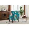ORRD Floral Yellow Accent Chair – Comfy Upholstered Armchair with Retro Wood Legs - 3 of 4
