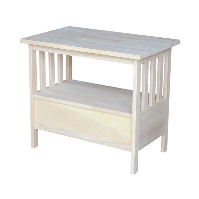 Unfinished Solid Parawood Mission TV Stand with Drawer