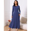 INSPIRE CHIC Women's Fall Long Button Down Long Sleeve Flowy A-Line Maxi Dress with Pockets - 2 of 4