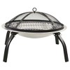 vidaXL 2-in-1 Fire Pit and BBQ with Poker 22Inchx22Inchx19.3Inch Stainless Steel - 4 of 4