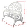 vidaXL Garden Bench White Cast Aluminum and Cast Iron 39.4 in Durable - White - 4 of 4