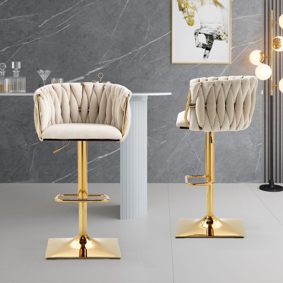 2PC Bar Stool For Sale,Vintage Bar Stools With Back And Footrest,Counter Height Bar Stool,Counter Height Dining Chairs-Cuddlewood