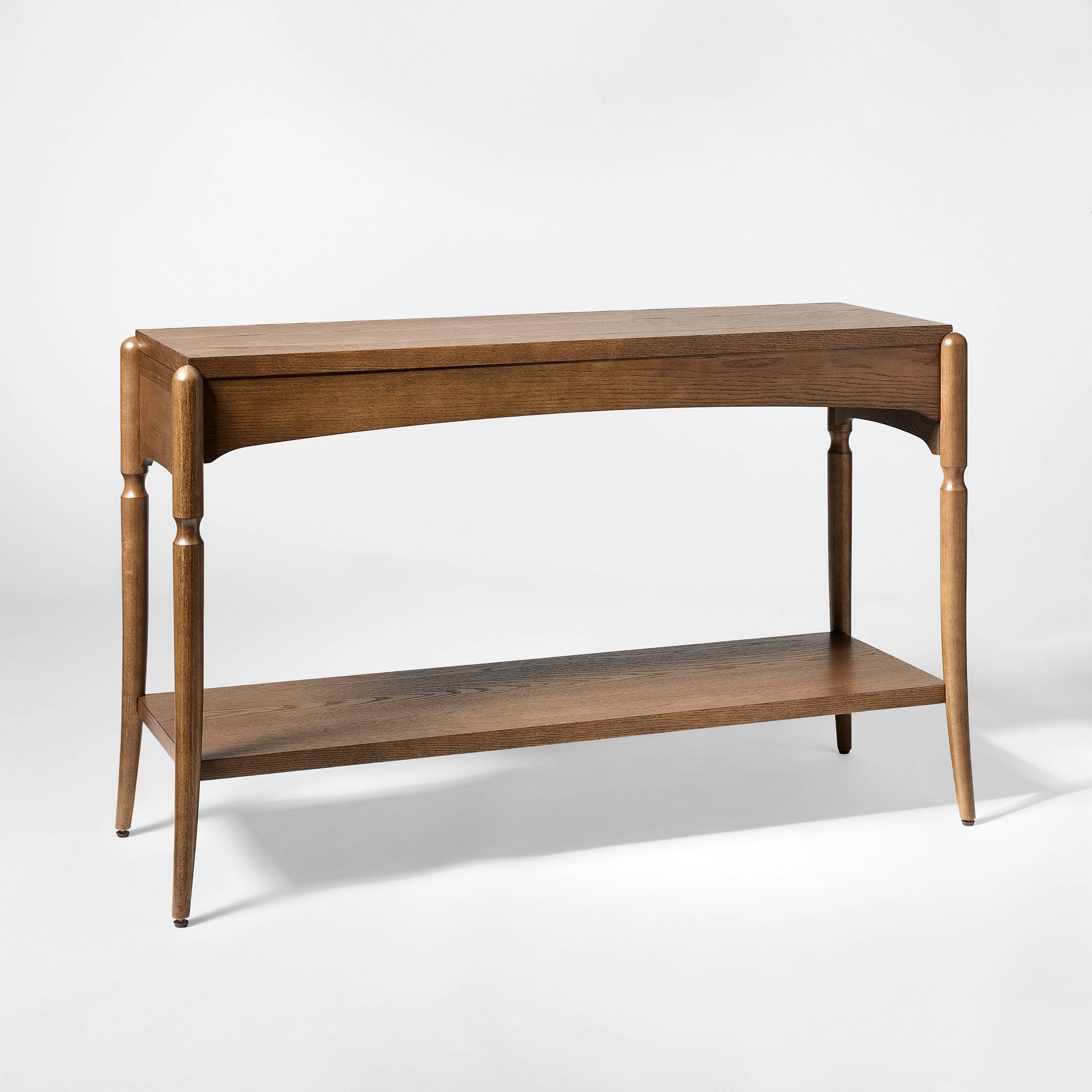 30.25" Cabriole Leg Console Table with Shelf Dark Walnut Brown - Threshold™ designed with Studio McGee