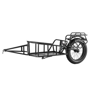 VEVOR Bike Cargo Trailer, 70 lbs Capacity Foldable Bicycle Wagon Cart with Universal Hitch, 20" Wheels, Carbon Steel Frame, Fits Most Bikes, Black - 1 of 4