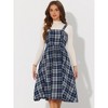 INSPIRE CHIC Women's Plaid Vintage Sleeveless A-Line Overall Pinafore Dress - 2 of 4