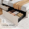 GOCAPTAIN Bed Frame with 4 Storage Drawers and Adjustable Headboard, Linen Upholstered Platform Bed Frame, Diamond Button Tufted - 3 of 4