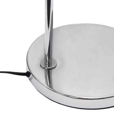 Elegant 66" Arched Brushed Nickel Floor Lamp with White Fabric Shade