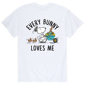 Men's - Peanuts - Every Bunny Loves Me Short Sleeve Graphic T-Shirt - 1 of 4