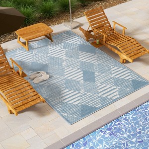 Maxax Non-Slip Turkish Unfaded High-Low Indoor/Outdoor Area Rug For Patios, Deck, Porch Or Entryway - 1 of 3