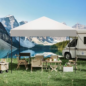 Pop Up Canopy Tent, Waterproof Outdoor Canopy Easy Up Portable Event Tent with 3 Adjustable Heights, 4 Sandbags, 8 Stakes, 4 Ropes - 1 of 4
