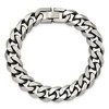 Black Bow Jewelry 13mm Stainless Steel Antiqued Beveled Curb Chain Bracelet, 8.5 Inch - 3 of 4