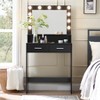 TiramisuBest Vanity Desk with Mirror and Lights, Dressing Table with Large Drawer, 2 Level Storage Dresser & 3 Lighting Modes AdjusTable Bri - 4 of 4