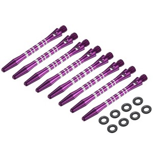 Unique Bargains Medium 2BA Thread Aluminum Dart Shafts with Rubber Rings for Steel Tip 8 Pcs - 1 of 4