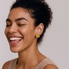 Anna-Kaci Sculpted Floral Stud Earrings with Layered Petal Detailing and Elegant Dimensional Design for a Classic Timeless Statement Look - Gold - 3 of 4
