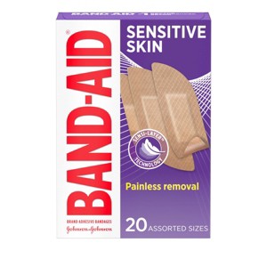 Band-Aid Sensitive Skin Adhesive Bandages - 20ct - 1 of 4