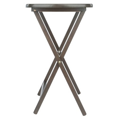 Oyster Gray 5-Piece Contemporary Wood Snack Table Set with Storage Stand