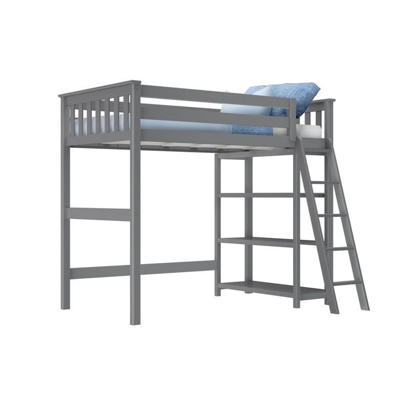 Max & Lily Twin-Size High Loft Bed with Bookcase, 3 of 9