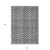 Black Gray And Silver Geometric Washable Indoor Outdoor Area Rug - 3 of 4