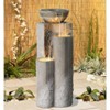 John Timberland Outdoor Floor Water Fountain 34 1/2" High Cascading Marble Finish Bowls LED for Garden Yard - image 2 of 4