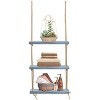 Sorbus 3-tier wood hanging rope shelf for home and more - 3 of 4