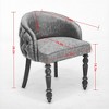 Accent Leisure Chair, Button Decoration PU Leather Dining Chair Mid-Century Modern Arm Chair with Wood Armrests & Legs for Living Room Office Kitchen - 4 of 4