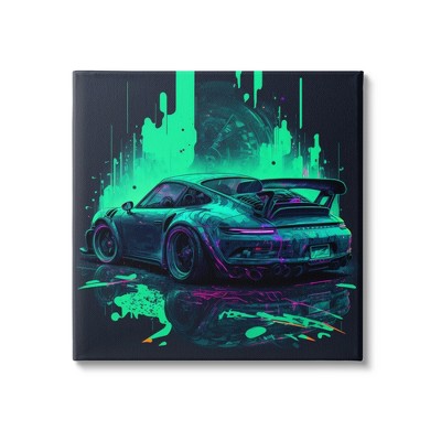 Stupell Industries Urban Sports Car Neon Graffiti Canvas Wall Art
