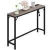Console Table with Power Outlet, 39.4" Narrow Sofa Table with USB Ports Industrial Entryway Table - 3 of 4