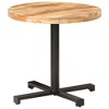 vidaXL Industrial Style Bistro/Bar Table with Round Design, Robust Mango Wood and Powder-Coated Iron Base, Handmade for Indoor/Garden Use – Brown - 2 of 4