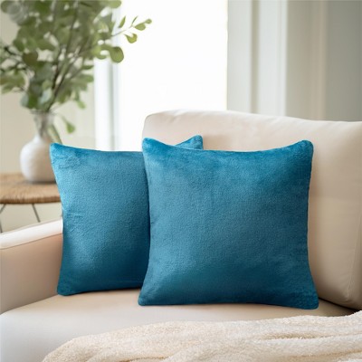 Tagltd Velvet Lumbar Pillow Teal Christmas Throw Pillow Solid