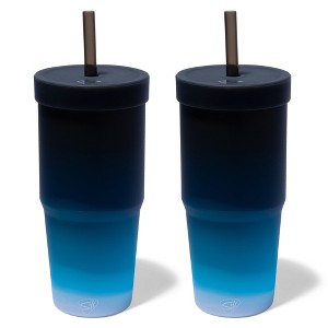 Silipint: Silicone 32oz Straw Tumblers: 2 Pack Moon Beam - Unbreakable Cup - 1 of 4