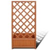 vidaXL Planter Raised Flower Bed Trellis Patio Raised Bed Plant Pot Solid Wood - 4 of 4