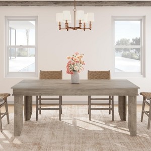 70.87" Rectangular Dining Table, for 6-8 People, Office Table, Kitchen Desk with Sturdy v-Legs, Conference Desk, for Dining Room Office Living Room - 1 of 4