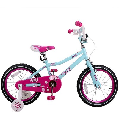 Joystar Paris 18 Inch Ages 5 to 9 Boys Girls Kids Children Training Wheel Kickstand Balancing Bike Bicycle, Blue