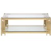 NicBex Modern 20.1" Square Coffee Table with Double Layer and Glass Top for Living Room and Office - 2 of 4