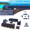 ALAULM 14 Pieces Outdoor Patio Furniture Set Outdoor Sectional Rattan Sofa Set Brown Manual Wicker Patio Conversation Set - 2 of 4