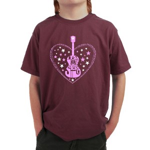 LA Pop Art It's A Love Story - Boy's Word Art T-Shirt - 1 of 4