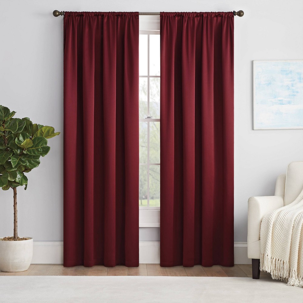 Photos - Curtains & Drapes Eclipse 54"x63" Solid Thermapanel Room Darkening Curtain Panel Red  