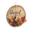Transpac Wood 10.24 in. Multicolor Harvest Rattan Blessed Basket Wreath - 2 of 4