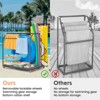 Poolside Towel Rack Outdoor,Rattan Weaving Towel Rack Freestanding,Storage Organizer with Compartment for Floats, Pool Noodles, Swimming Rings - 3 of 4