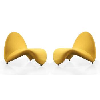 Set of 2 Moma Wool Blend Accent Chairs Yellow - Manhattan Comfort