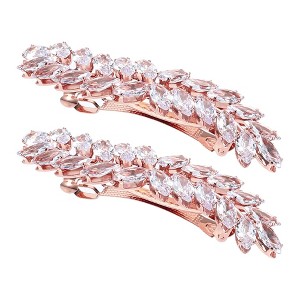 Unique Bargains Women's Leaf French Barrette Hair Clips 2 Pcs - 1 of 4