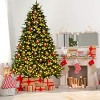 Tangkula 7.5'PE/PVC Artificial Pine Tree Pre-Lit Christmas Tree w/ 540 LED Lights & Pine Cones - 2 of 4
