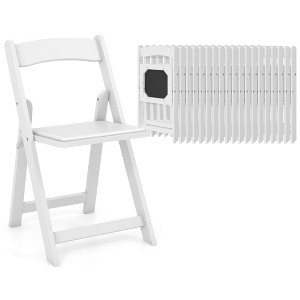 Tangkula Set of 20 Dining Chairs w/ Rubber Wood Legs & Padded Seat for Home Office Events White - 1 of 4