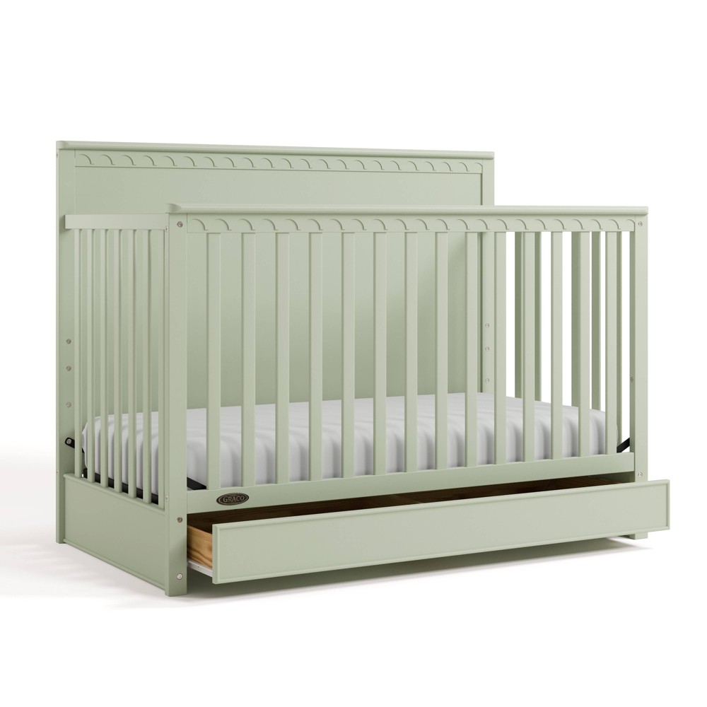 Graco Sasha 5-in-1 Convertible Crib with Drawer - Sage