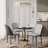 LeisureMod Verve 5-Piece Dining Set - 36" Round MDF Top Table, 4 Leather Dining Side Chairs - 2 of 4
