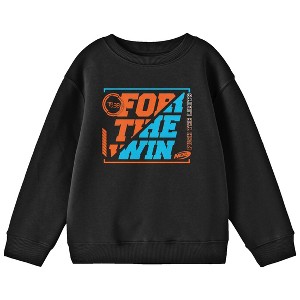 Nerf For The Win Crew Neck Long Sleeve Youth Black Sweatshirt - 1 of 2