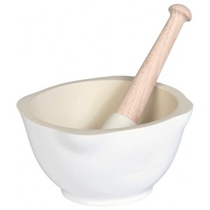 Emile Henry Made In France Mortar and Pestle, Flour White - 1 of 4