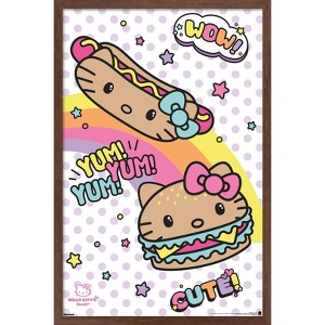 Trends International Hello Kitty: 2018 Kawaii Burger Shoppe - Yum Yum Fun Framed Wall Poster Prints - 1 of 4