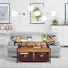 Tangkula Lift Top Coffee Table Multifunctional Pop-up Central Table with Lifting Tabletop - 3 of 4