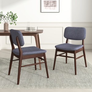 Set of 2 Mid-Century Modern Upholstered Dining Chairs with Comfortable Backrest, Wood Side Chairs for Kitchen or Dining Room – The Pop Home - 1 of 4